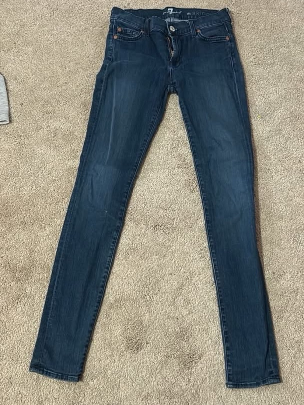 7 For All Mankind Women's Skinny Jeans in Dark Blue Wash